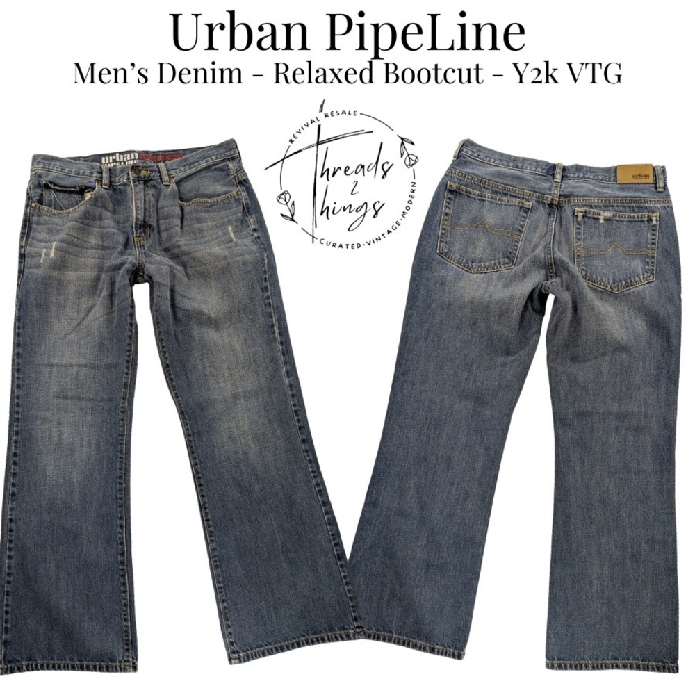 Urban PipeLine Jeans Mens‎ 32 30 Blue Denim Relaxed Bootcut 90s Baggy Y2K VTG